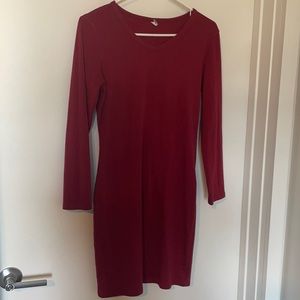 Red long sleeve dress